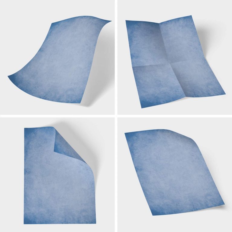 Motivpapier 'Structure Blau' – 20 Blatt A4, 110 G/qm, Beidseitig Bedruckt – Für Drucker & Hand
