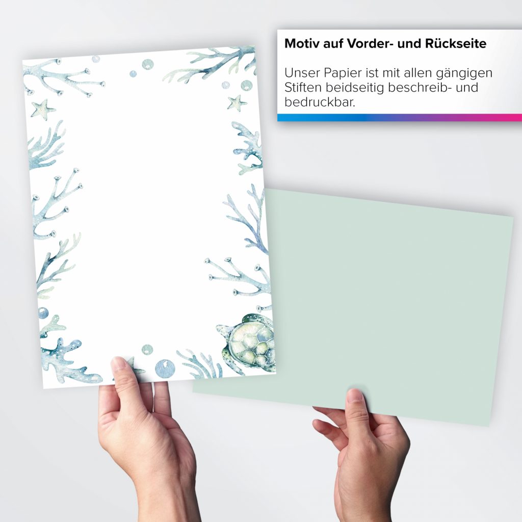 Briefpapier DIN A4, Verlauf Aquarell Rosa, Motivpapier beidseitig