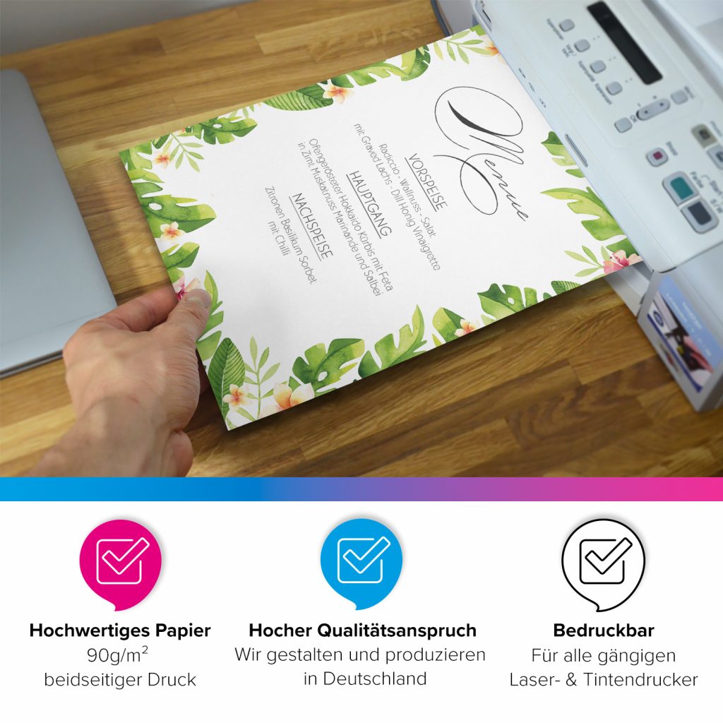 Briefpapier 'Glückskäfer' 20 Blatt DIN A4 – 90 G/m², Einseitig Bedruckt, Für Drucker & Handbeschriftung