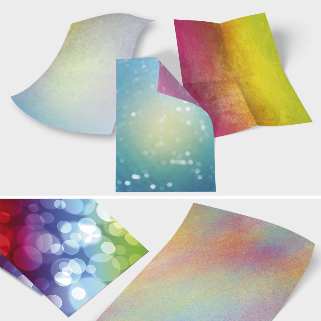  Briefpapier DIN A4, Motiv Bunter Mix (5 Motive), Motivpapier beidseitig Motiv 