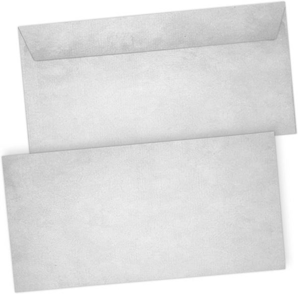 50 Briefumschläge Altes Papier Vintage Grau DIN lang haftklebend ohne Fenster
