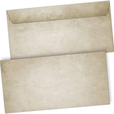50 Briefumschläge Altes Papier antik Vintage DIN lang haftklebend ohne Fenster