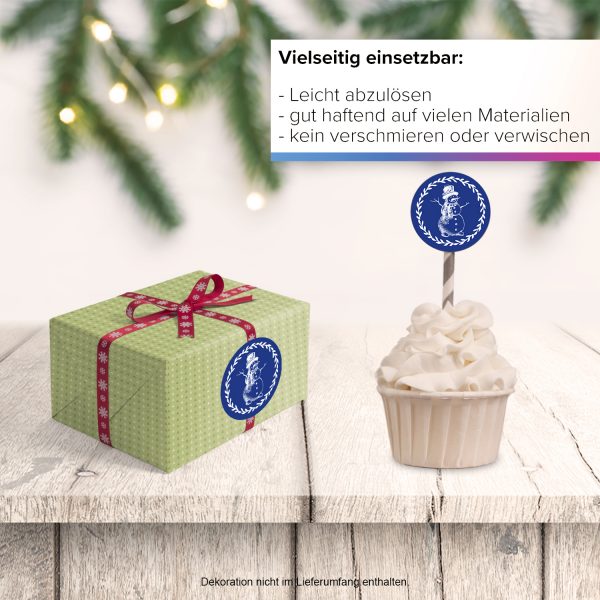48 Weihnachtsaufkleber Schneemann Vintage - für Geschenke zu Weihnachten / Sticker / Aufkleber / Etiketten / Geschenkaufkleber rund / Set