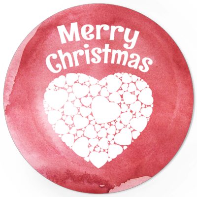48 Weihnachtsaufkleber Merry Christmas mit Herzen - für Geschenke zu Weihnachten / Sticker / Aufkleber / Etiketten / Geschenkaufkleber rund / Set