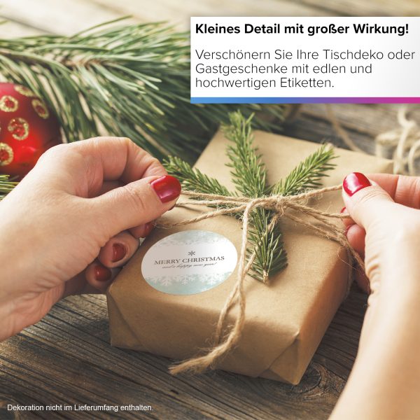 48 Weihnachtsaufkleber Merry Christmas - für Geschenke zu Weihnachten / Sticker / Aufkleber / Etiketten / Geschenkaufkleber rund / Set