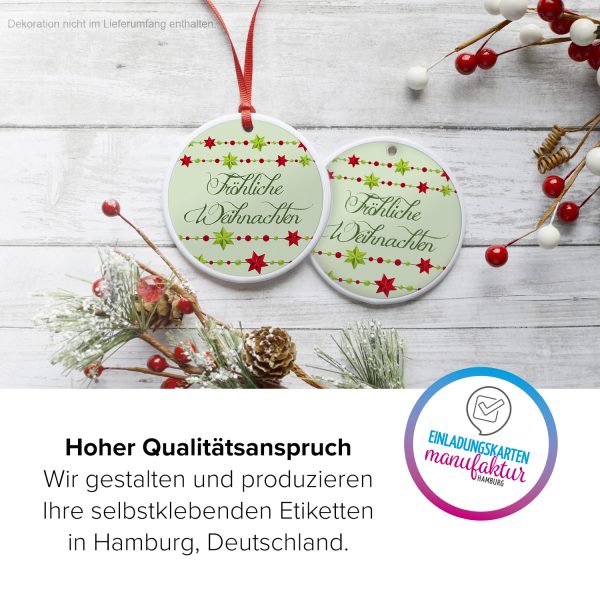 48 Weihnachtsaufkleber Fröhliche Weihnachten - für Geschenke zu Weihnachten / Sticker / Aufkleber / Etiketten / Geschenkaufkleber rund / Set