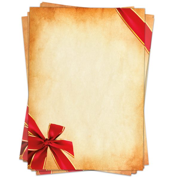 50 Blatt Weihnachtspapier (A4) | Vintage mit Schleifen | Motivpapier | edles Briefpapier Weihnachten | beidseitig weihnachtlich bedruckt