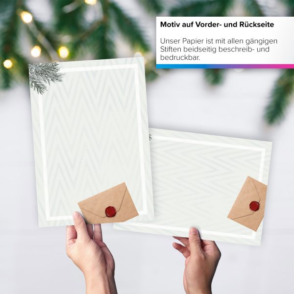50 Blatt Weihnachtspapier (A4) | Modern | Motivpapier | edles Briefpapier Weihnachten | beidseitig weihnachtlich bedruckt