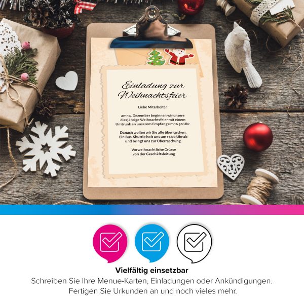 50 Blatt Weihnachtspapier (A4) | für Weihnachtspost | Motivpapier | edles Briefpapier Weihnachten | beidseitig weihnachtlich bedruckt