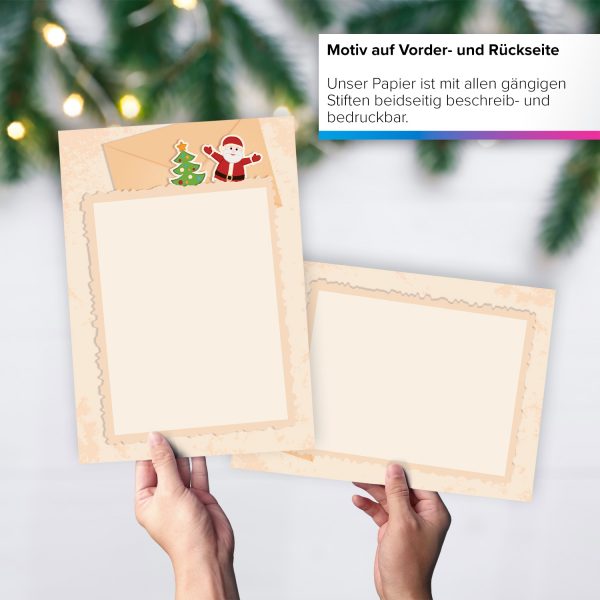 50 Blatt Weihnachtspapier (A4) | für Weihnachtspost | Motivpapier | edles Briefpapier Weihnachten | beidseitig weihnachtlich bedruckt