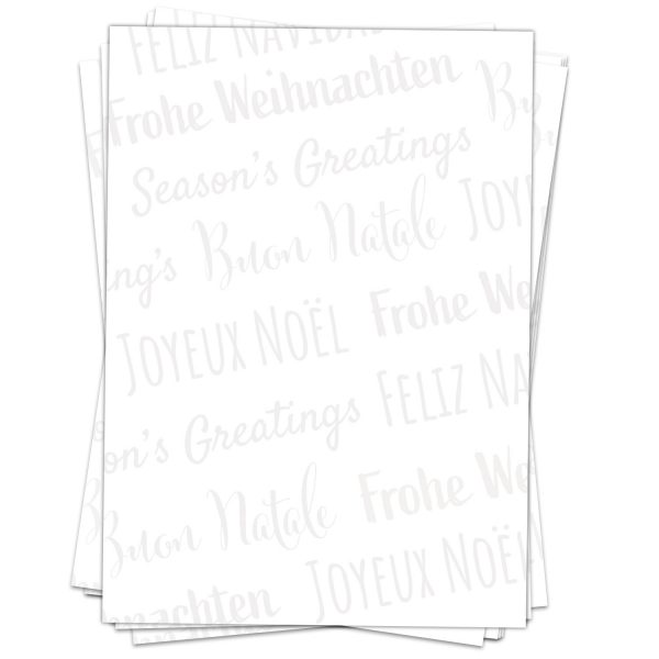 50 Blatt Weihnachtspapier (A4) | Internationale Wünsche | Motivpapier | edles Briefpapier Weihnachten | beidseitig weihnachtlich bedruckt