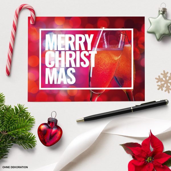 8 moderne Weihnachtskarten mit Umschlag - Motiv MERRY CHRISTMAS 2 - Design-Karten zu Weihnachten im Set
