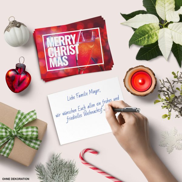 8 moderne Weihnachtskarten mit Umschlag - Motiv MERRY CHRISTMAS 2 - Design-Karten zu Weihnachten im Set
