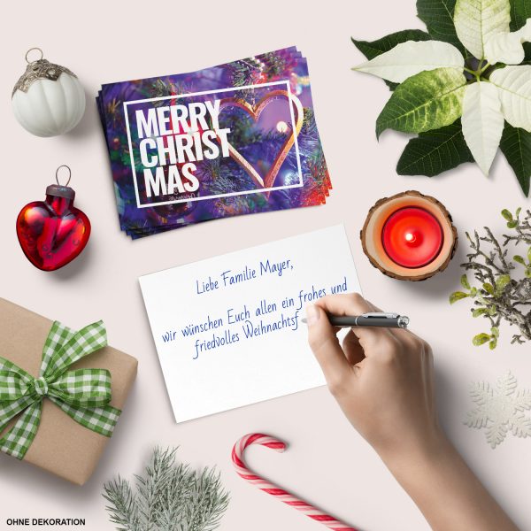 8 moderne Weihnachtskarten mit Umschlag - Motiv MERRY CHRISTMAS 3 - Design-Karten zu Weihnachten im Set