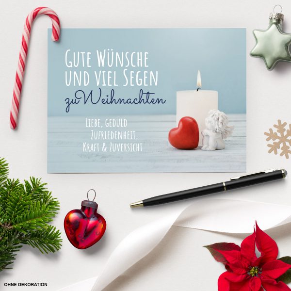 8 moderne Weihnachtskarten mit Umschlag - Motiv Engel mit viel Segen - Design-Karten zu Weihnachten im Set