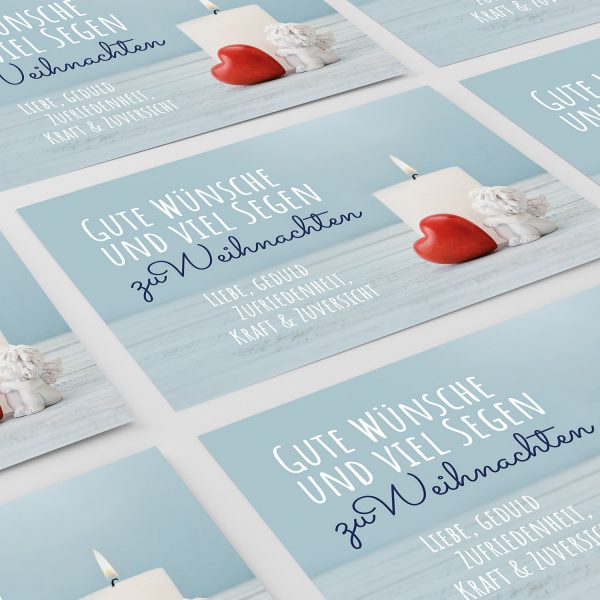 8 moderne Weihnachtskarten mit Umschlag - Motiv Engel mit viel Segen - Design-Karten zu Weihnachten im Set