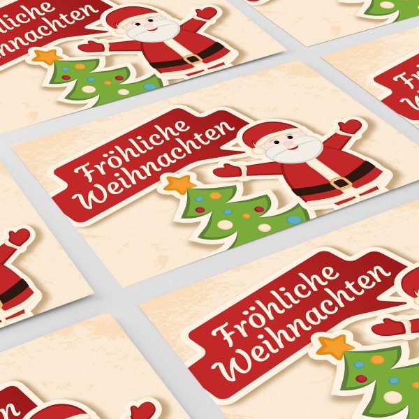 8 moderne Weihnachtskarten mit Umschlag - Motiv klassisch Weihnachten - Design-Karten zu Weihnachten im Set