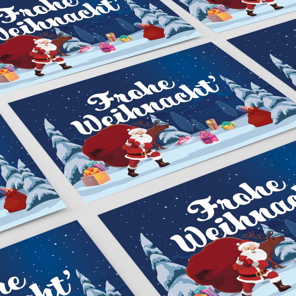 8 moderne Weihnachtskarten mit Umschlag - Motiv Buntes Weihnachten - Design-Karten zu Weihnachten im Set