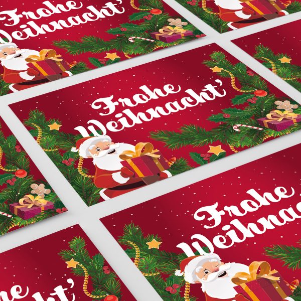 8 moderne Weihnachtskarten mit Umschlag - Motiv Buntes Weihnachten 2 - Design-Karten zu Weihnachten im Set