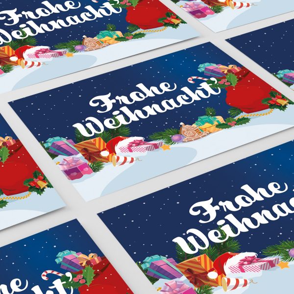 8 moderne Weihnachtskarten mit Umschlag - Motiv Buntes Weihnachten 3 - Design-Karten zu Weihnachten im Set