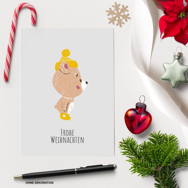 8 moderne Weihnachtskarten mit Umschlag - Stylische Weihnachten Tier 1 - Design-Karten zu Weihnachten im Set