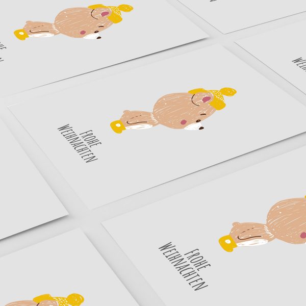 8 moderne Weihnachtskarten mit Umschlag - Stylische Weihnachten Tier 1 - Design-Karten zu Weihnachten im Set