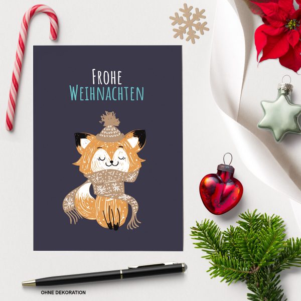 8 moderne Weihnachtskarten mit Umschlag - Stylische Weihnachten Tier 2 - Design-Karten zu Weihnachten im Set