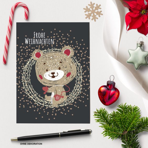 8 moderne Weihnachtskarten mit Umschlag - Stylische Weihnachten Tier 4 - Design-Karten zu Weihnachten im Set