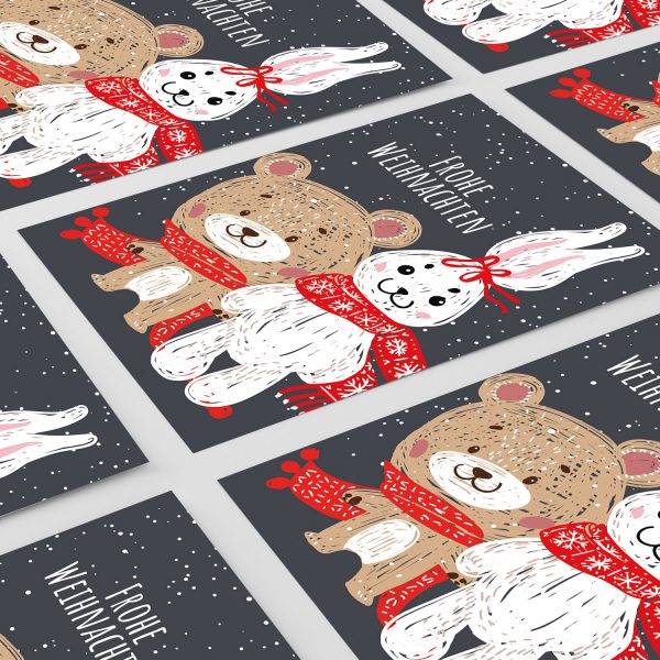 8 moderne Weihnachtskarten mit Umschlag - Stylische Weihnachten Tier 5 - Design-Karten zu Weihnachten im Set