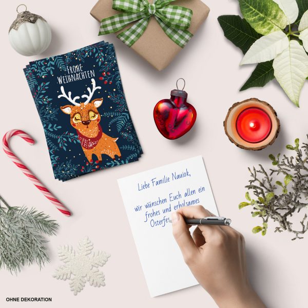 8 moderne Weihnachtskarten mit Umschlag - Stylische Weihnachten Tier 6 - Design-Karten zu Weihnachten im Set