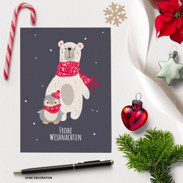 8 moderne Weihnachtskarten mit Umschlag - Stylische Weihnachten Tier 8 - Design-Karten zu Weihnachten im Set