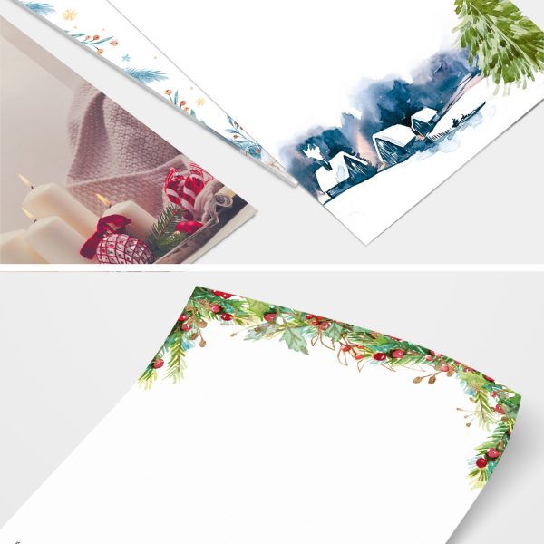Weihnachtspapier Mix mit 10 Motiven (A4) | Set 2 | Motivpapier | edles Briefpapier Weihnachten | beidseitig weihnachtlich bedruckt