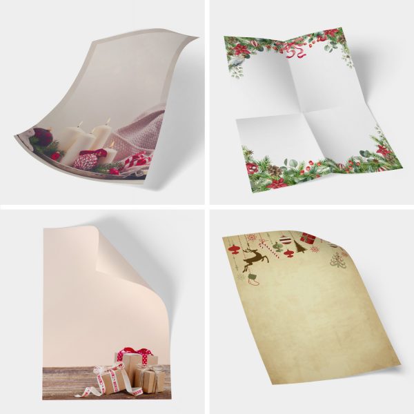 Weihnachtspapier Mix mit 10 Motiven (A4) | Set 3 | Motivpapier | edles Briefpapier Weihnachten | beidseitig weihnachtlich bedruckt