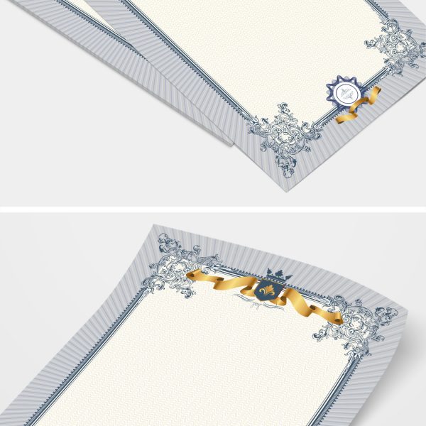 Briefpapier DIN A4 | Edles Zertifikat Urkunden Papier Vintage Edel | Motivpapier | edles Design Papier | beidseitig bedruckt | Bastelpapier | 90 g/m²