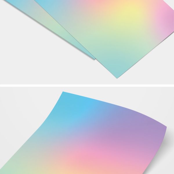 Briefpapier DIN A4 | Heller Regenbogen Verlauf | Motivpapier | edles Design Papier | beidseitig bedruckt | Bastelpapier | 90 g/m²