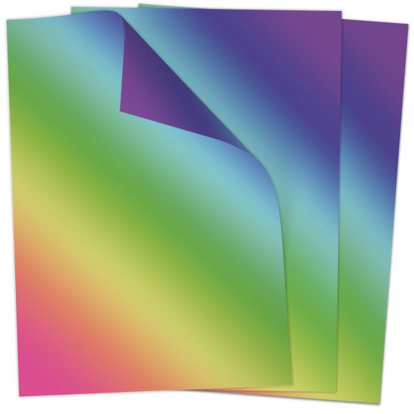 Briefpapier DIN A4 | Regenbogen Verlauf bunt | Motivpapier | edles Design Papier | beidseitig bedruckt | Bastelpapier | 90 g/m²