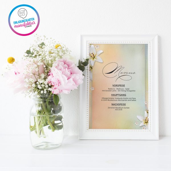 Briefpapier DIN A4 | Pastell Pop Blumen Lilie | Motivpapier | edles Design Papier | beidseitig bedruckt | Bastelpapier | 90 g/m²