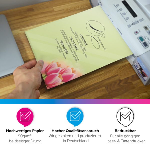 Briefpapier DIN A4 | Tulpe Frühling | Motivpapier | edles Design Papier | beidseitig bedruckt | Osternpapier Motiv Ostern | 90 g/m²