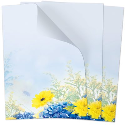 Briefpapier DIN A4 | Frühling Blumen | Motivpapier | edles Design Papier | beidseitig bedruckt | Osternpapier Motiv Ostern | 90 g/m²