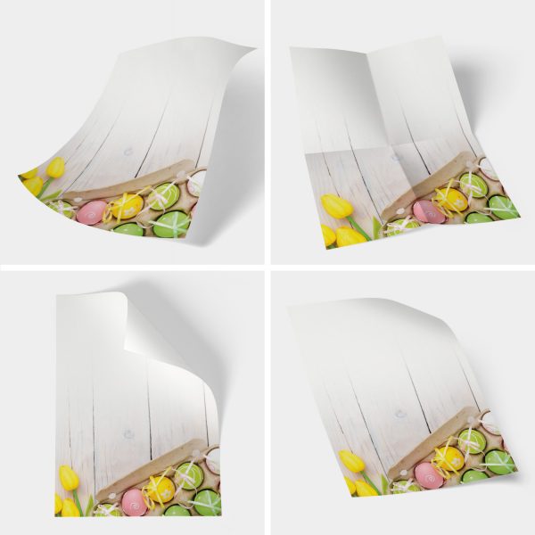 Briefpapier DIN A4 | Ostereier Tulpe | Motivpapier | edles Design Papier | beidseitig bedruckt | Osternpapier Motiv Ostern | 90 g/m²