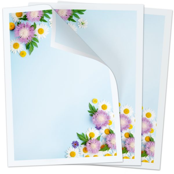 Briefpapier DIN A4 | Frühlingsblumen Arrangement | Motivpapier | edles Design Papier | beidseitig bedruckt | Osternpapier Motiv Ostern | 90 g/m²