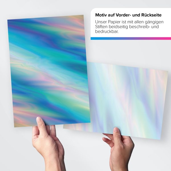 50 Blatt Bastelpapier 5x10 MIX | Bunter Bastel Mix 5 Motive | Motivpapier A4 | edles Design Papier | beidseitig bedruckt | Set | 90 g/m²