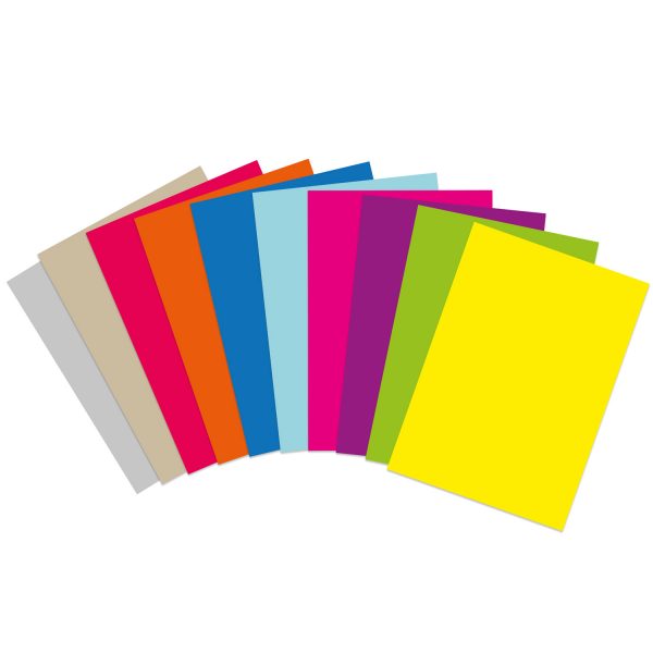50 Blatt Bastel Brief Papier 10x5 MIX | 10 Farben im Mix | Motivpapier A4 | edles Design Papier | beidseitig bedruckt | Set | 90 g/m²