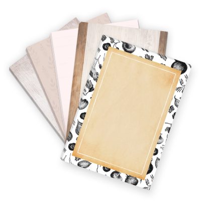 50 Blatt Briefpapier 5x10 MIX | Speisekarten Menu 5 Motive | Motivpapier A4 | edles Design Papier | beidseitig bedruckt | Set | 90 g/m²