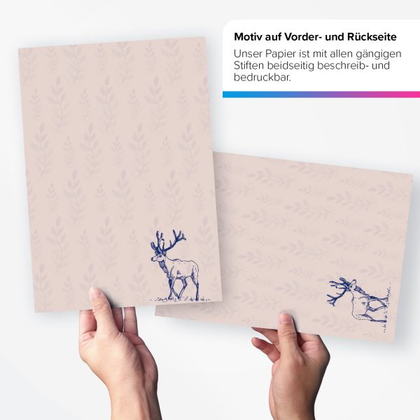 50 Blatt Briefpapier 5x10 MIX | Speisekarten Menu 5 Motive | Motivpapier A4 | edles Design Papier | beidseitig bedruckt | Set | 90 g/m²