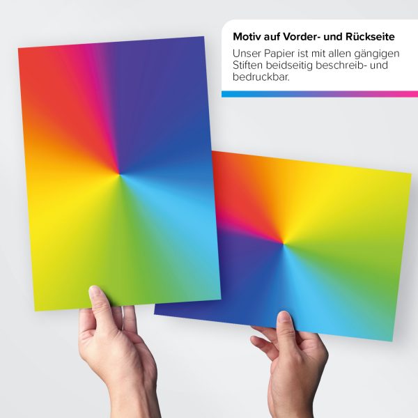 50 Blatt Bastelpapier 5x10 MIX | Bunter Bastel Grelle Farben Mix 5 Motive | Motivpapier A4 | edles Design Papier | beidseitig bedruckt | Set | 90 g/m²