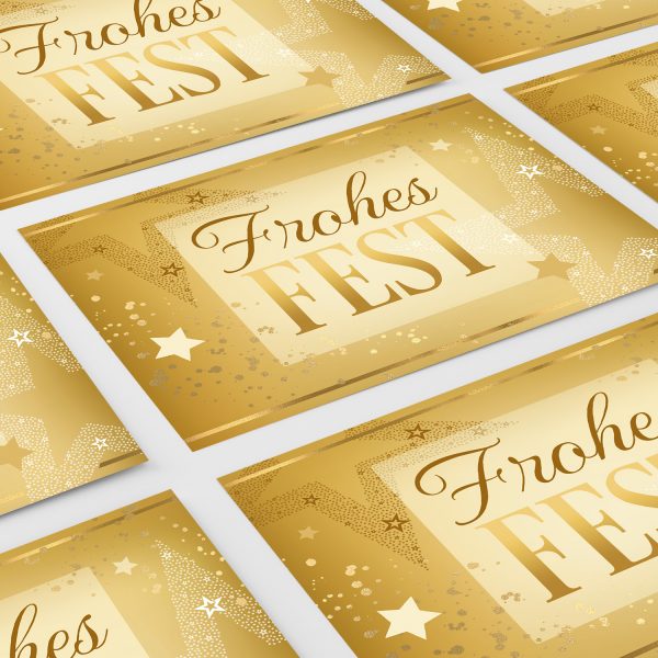 10 Weihnachtskarten Grußkarten zu Weihnachten - Klappkarten mit Umschlägen - Frohes Fest Edel