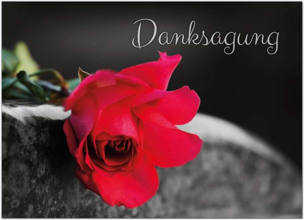 15 x Danksagung Trauerkarten mit 15 Umschlägen im Set - Danke nach Trauer, Beerdigung, Sterbefall, Friedhof, Begräbnis
