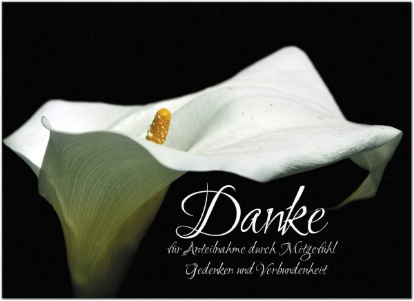 15 x Danksagung Trauerkarten mit 15 Umschlägen im Set - Danke nach Trauer, Beerdigung, Sterbefall, Friedhof, Begräbnis