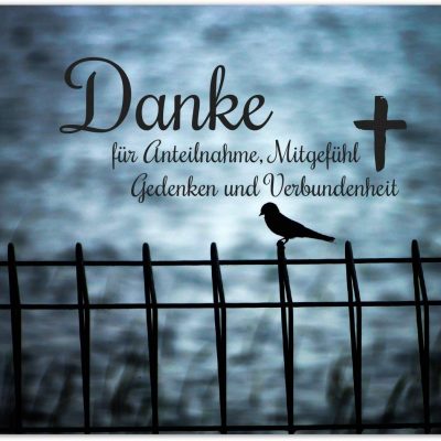 15 x Danksagung Trauerkarte mit Umschlag im Set - Danke nach Trauer, Beerdigung, Sterbefall, Friedhof, Begräbnis